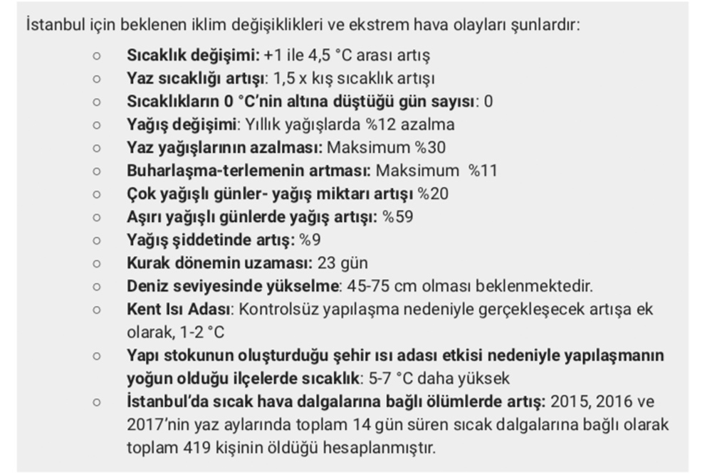İstanbul İ&ccedil;in İklim Değişikliği Alarmı 2