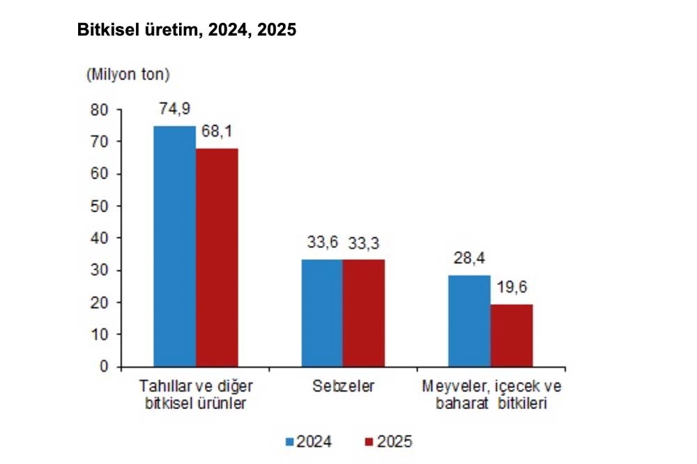 Tarımda 2025 Raporu: Üretim Bir Önceki Yıla Göre Azaldı 1